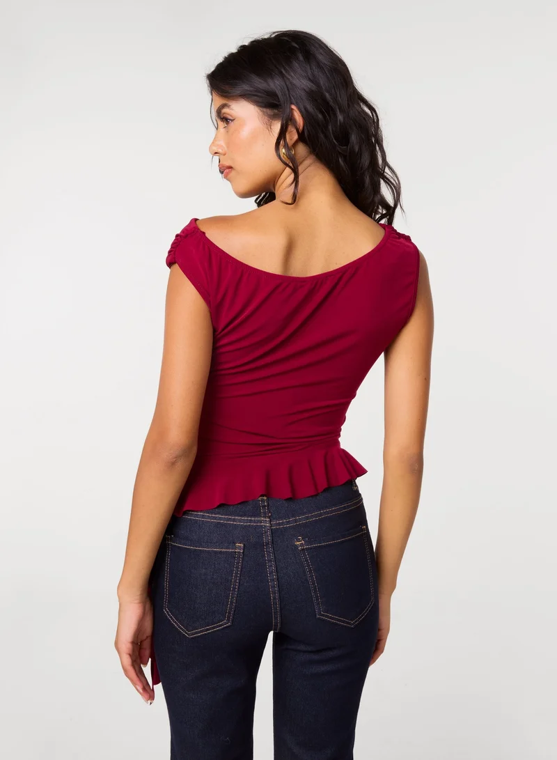 Pink Vanilla Asymmetrical Frill Top