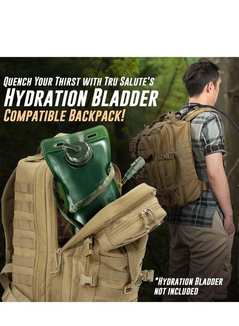 45L Tactical Backpack,Military Molle Backpack ,Oxford Cloth,Waterproof ,Breathable,Large 3 Day Assault Pack Rucking Backpack,for Camping,Hiking,Trekking,Hunting,Traveling,Motorcycle,20"(Khaki)