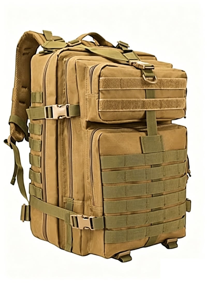 Arabest 45L Tactical Backpack,Military Molle Backpack ,Oxford Cloth,Waterproof ,Breathable,Large 3 Day Assault Pack Rucking Backpack,for Camping,Hiking,Trekking,Hunting,Traveling,Motorcycle,20"(Khaki) - Image 1