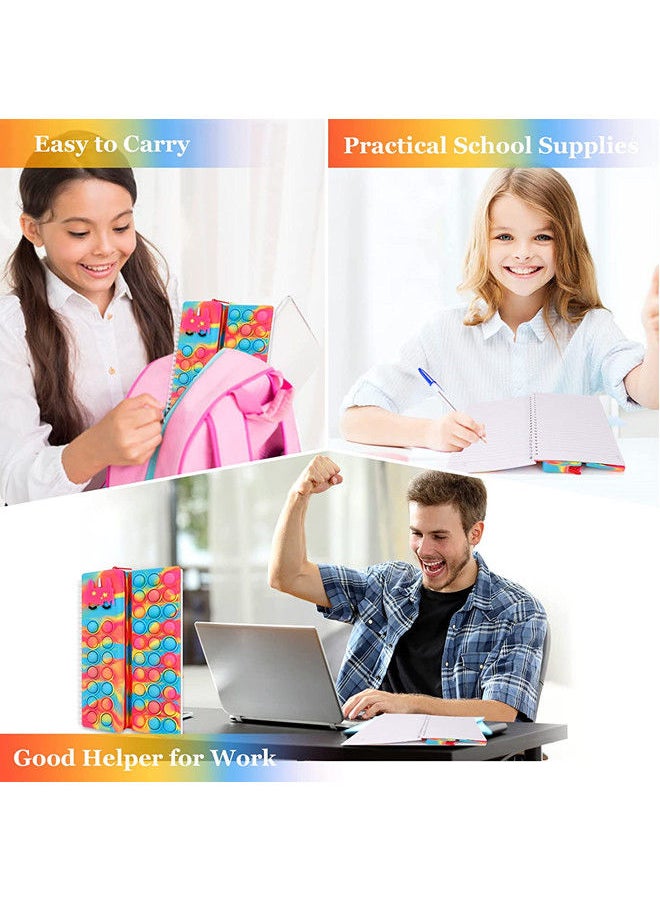 ISank - Pop Notebook Pencil Case, Fidget Push It Bubble Toys Pencil Box Notebook 2 in 1 Design,Relieve Stress Spiral Notebooks A5 Office Cchool Stationery - Image 1