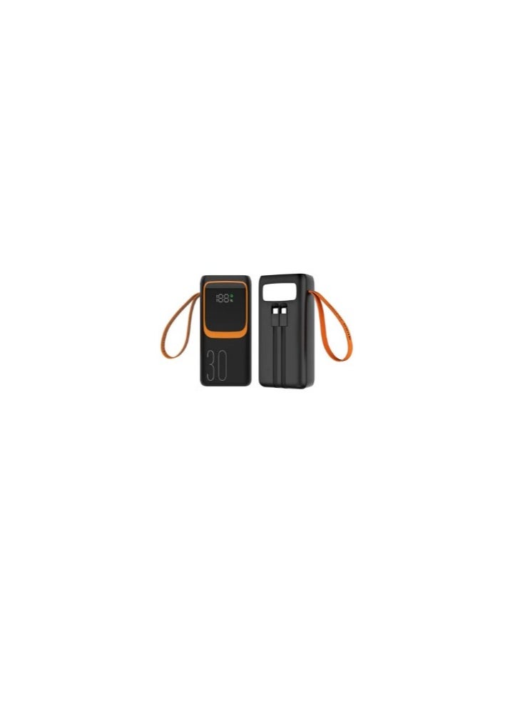 الذاكرة السريعة - بطارية احتياطية Power Bank  MICRO SPEED سعة 30000 مللي أمبير في الساعة، ومدخلات ومخرجات متعددة، ومصباح LED مدمج، وشاشة رقمية كبيرة وكابلين مدمجين لشحن الهواتف المحمولة والأجهزة اللوحية والكاميرات الرقمية والألعاب - Image 1