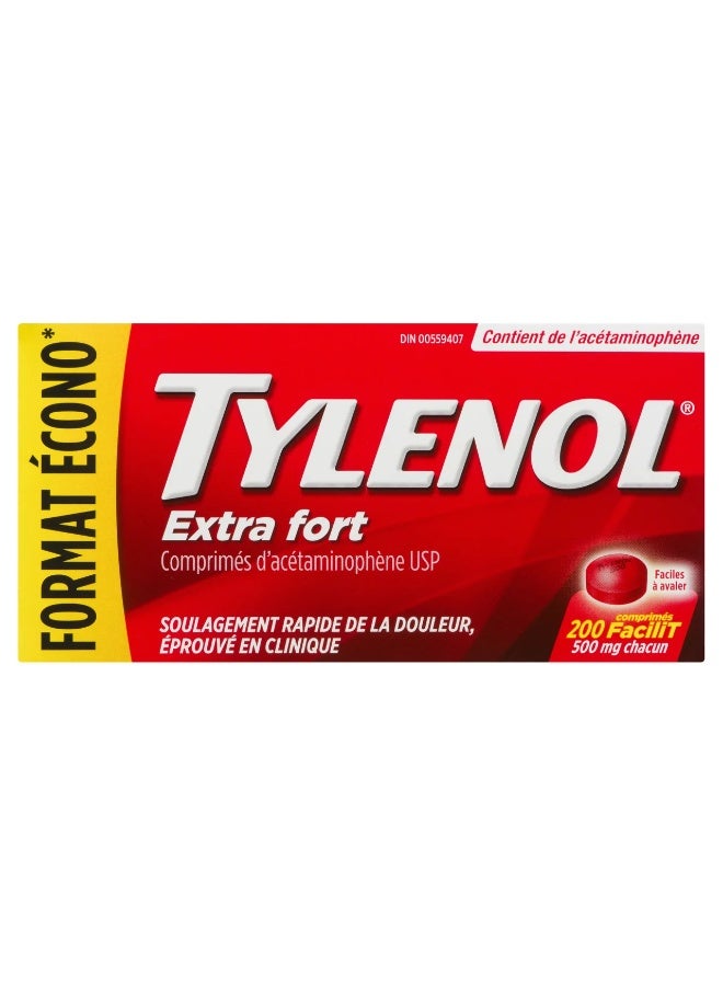 تايلينول قوة إضافية 500 ملغ – أقراص سهلة البلع – 200 قرص - Image 2
