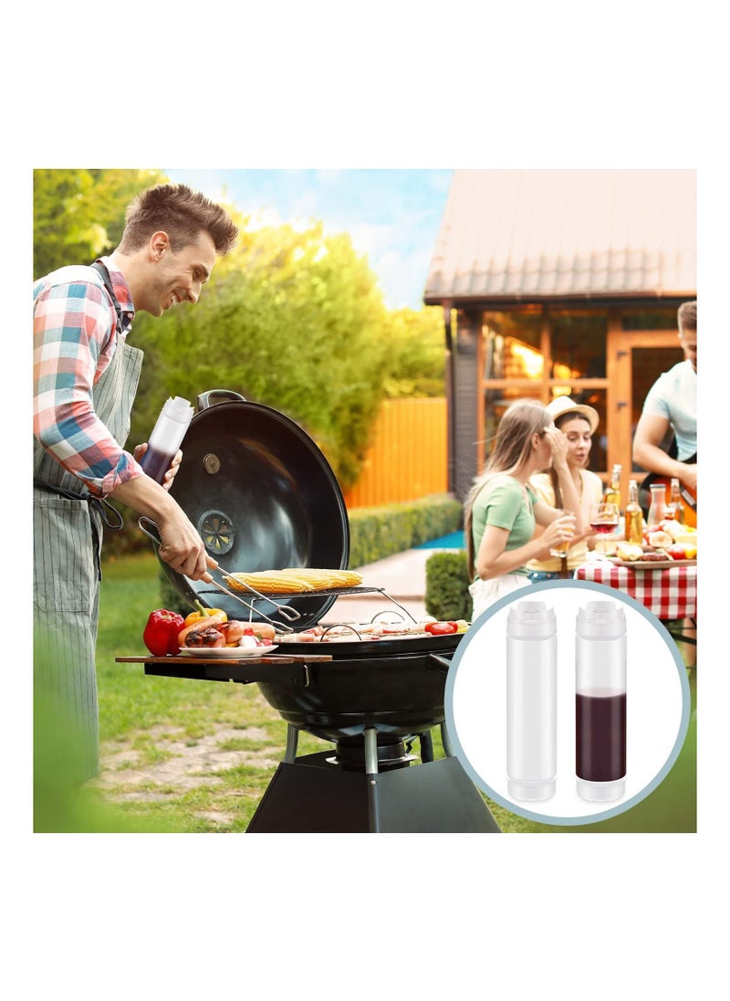 Y&D 3 Pcs Inverted Plastic Squeeze Bottles Refillable Tip Large Valve Dispenser Condiment for Sauces Ketchup Sour Cream Self Sealing Syrup Restaurants Catering Kitchen 16oz  - Image 5