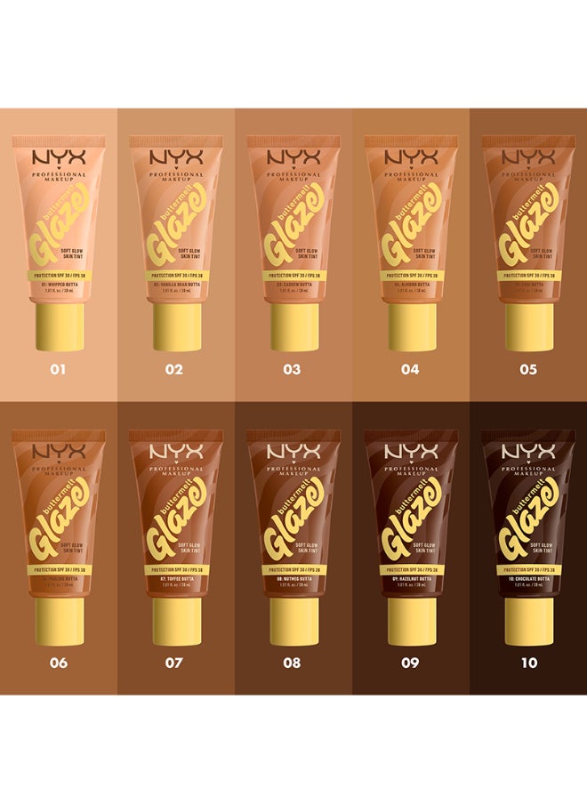 NYX PROFESSIONAL MAKEUP - Buttermelt Glaze Soft Glow Skin Tint + SPF/FPS 30 Foundation 12h Wear Toffee Butta - Image 1