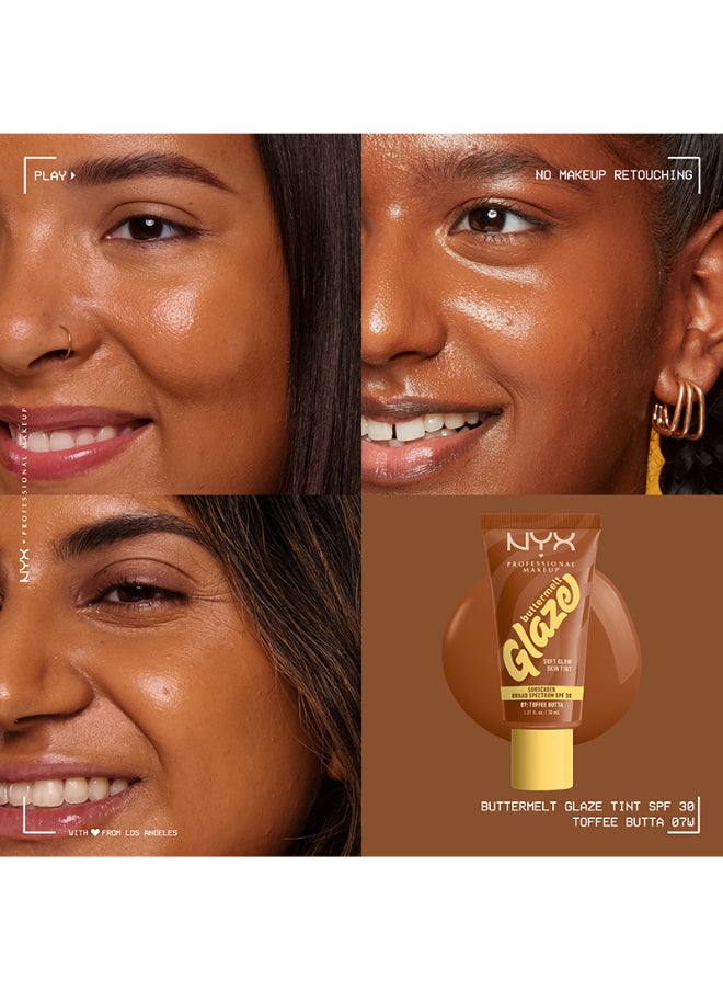 NYX PROFESSIONAL MAKEUP - Buttermelt Glaze Soft Glow Skin Tint + SPF/FPS 30 Foundation 12h Wear Toffee Butta - Image 1