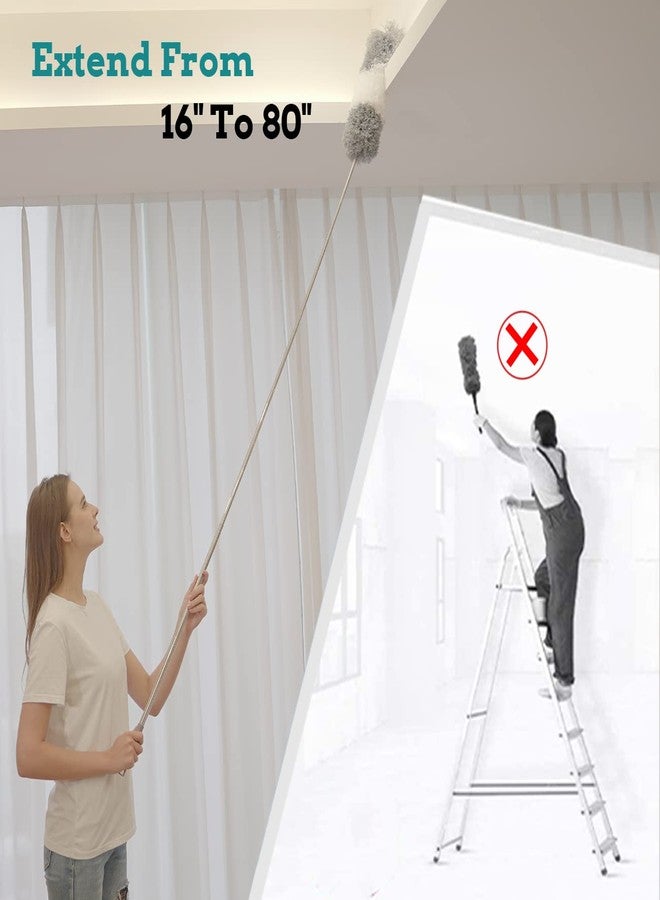 oosofitt Upgraded Thickened Extension Pole 16'-80', Sturdy Long Telescoping Pole Attachment Microfiber Duster for High Ceiling Cleaning by OOSOFITT - Image 5