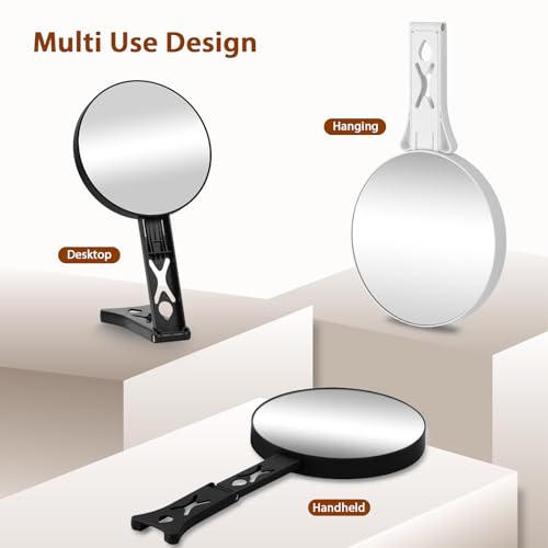 Suupvaor Magnifying Mirror 30X/5X Double Sided Hand Mirror,Precision Makeup at 30X Magnification & Overall View at 5X，Travel Handheld Magnified Makeup Mirror with Handle & Table Stand, Vanity Cosmetic Mirror - Image 4