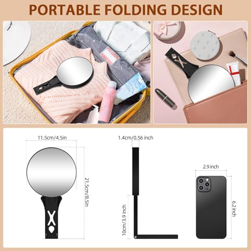 Suupvaor Magnifying Mirror 30X/5X Double Sided Hand Mirror,Precision Makeup at 30X Magnification & Overall View at 5X，Travel Handheld Magnified Makeup Mirror with Handle & Table Stand, Vanity Cosmetic Mirror - Image 5