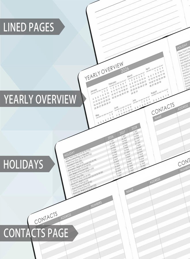 Libroter 2026-2027 Planner - Academic Planner 2026-2027 Weekly Monthly Planner, July 2026 - June 2027, 5.7'' x 8.4'', Thick Paper, Leather Cover, Pen Holder, Back Pocket, Perfect Daily Organizer - Black - Image 5