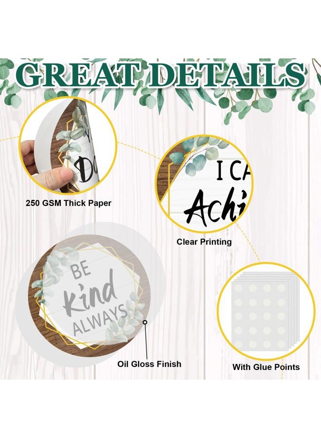 COCHIE 30-Styles Positive Sayings Accents Eucalyptus Motivational Classroom Cutouts Decors, 7" Growth Mindset Chips Motivational Wall Art Inspirational Quote Cards for Bulletin Board Classroom Decorations - Image 3