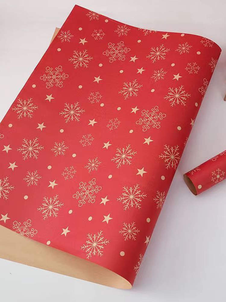 Christmas Gift Wrapping Paper Birthday Festival Flowers Gift Floral Wrapping Paper Ribbon Hemp Rope Colored Paper - Image 5
