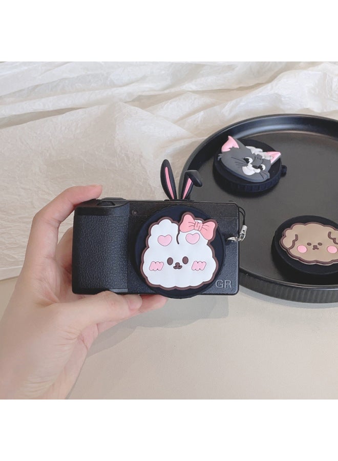 Suitable For Ricoh/Ricoh Gr Iii Silicone Lens Cap Protection Gr3 Cartoon Cute Gr2 Universal Gr1 Accessories-Color:Pure Brown Mirror Cover  - Image 3