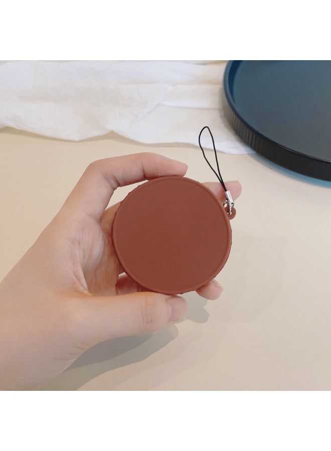 Suitable For Ricoh/Ricoh Gr Iii Silicone Lens Cap Protection Gr3 Cartoon Cute Gr2 Universal Gr1 Accessories-Color:Pure Brown Mirror Cover  - Image 1