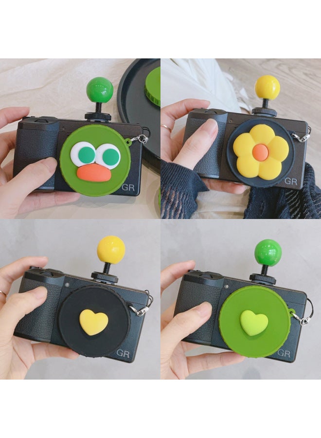 Suitable For Ricoh/Ricoh Gr Iii Silicone Lens Cap Protection Gr3 Cartoon Cute Gr2 Universal Gr1 Accessories-Color:Pure Brown Mirror Cover  - Image 2