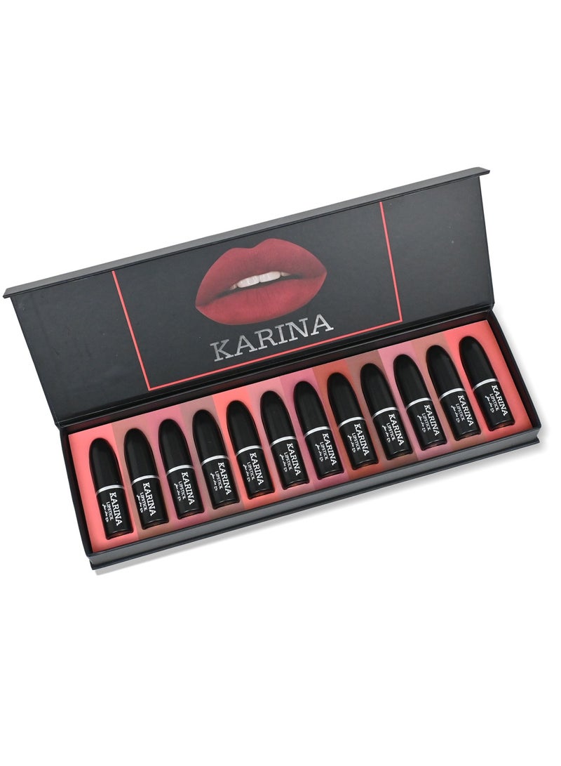 كارينا جموعة مثالية لعاشقات المكياج تجمع بين الأناقة والراحة. تتميز هذه الأرواج بتركيبتها الكريمية الناعمة التي تنساب بسهولة على الشفاه وتمنحك لمسة نهائية أنيقة ومريحة تدوم لساعات - Image 2