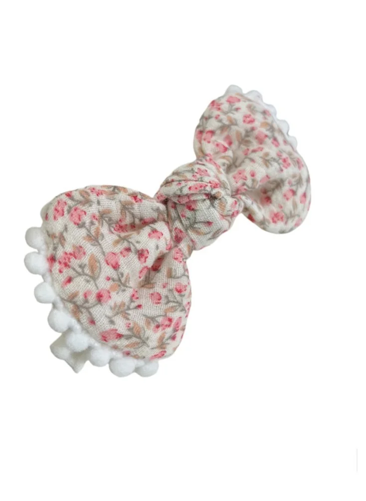 Bambimici Bambimici - Anika Socks & Ribbon Bow Headband Set - Floral Red