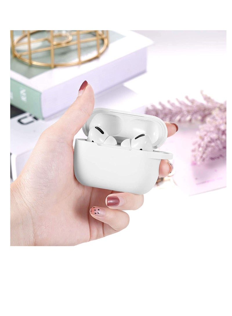 SYOSI Suitable For Airpods Pro Protective Cover, Waterproof Soft Silicone Shell Shock Absorption Protective Cover With Keychain, Wireless Charging, [Front Led Visible] (Two Pcs, White And Black) - Image 5