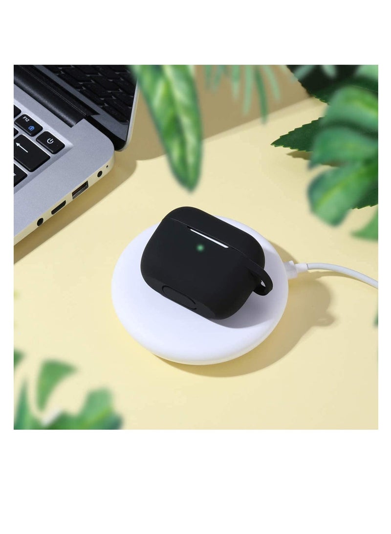 SYOSI Suitable For Airpods Pro Protective Cover, Waterproof Soft Silicone Shell Shock Absorption Protective Cover With Keychain, Wireless Charging, [Front Led Visible] (Two Pcs, White And Black) - Image 2