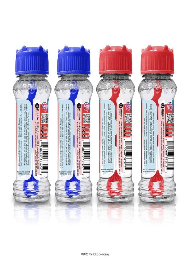 BubbleLick Bubble Lick ICEE Flavored Bubbles 4 Pack Red Cherry Blue Raspberry for Kids Families USA Made - Image 2