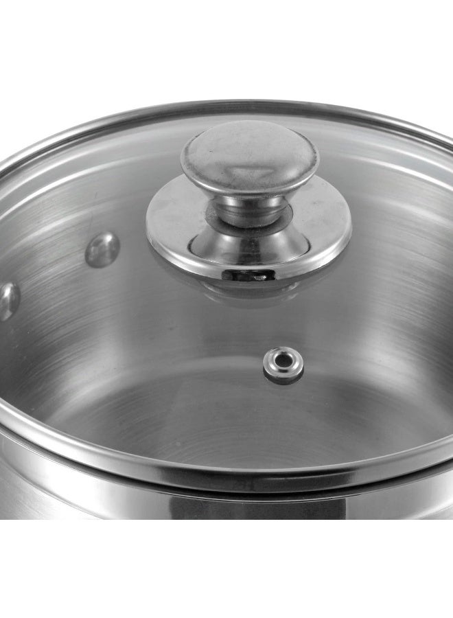 Vinod Stainless Steel Two Tone Saucepan with Glass Lid - 14 cm, 1.1 L (Induction Friendly) - Image 5