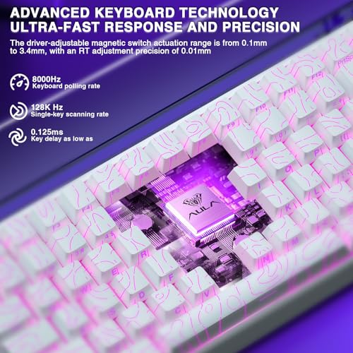 CORBOBO Aula Hero 84 HE - 75% Mechanical Gaming Keyboard, Hall Effect Magnetic Switches Keyboard, 8000Hz Polling Rate, RGB Neon Light Box, Hot-Swappable Side-Printed PBT Keycaps, Gamer Keyboards for PC/Mac - Image 4