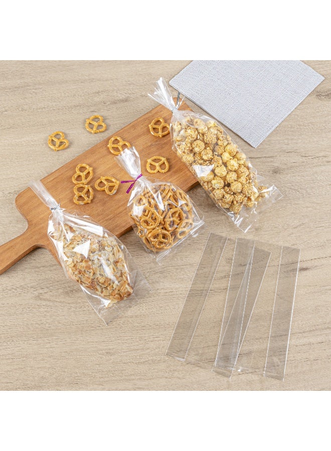 Restaurantware Bag Tek 4 x 2.3 x 8 Inch Gusset Bags, 100 Heat Sealable Candy Bags - Food Safe, Package Popcorn or Cookies, Clear Plastic Treat Bags, For Party Favors, Snacks, or Baked Goods, - Image 4