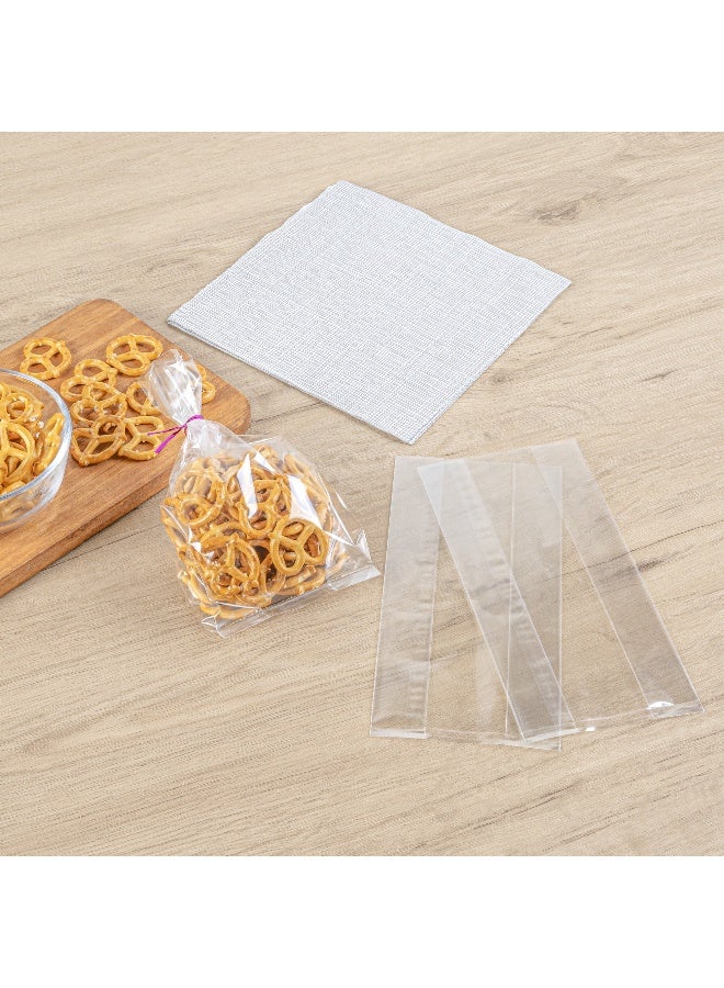 Restaurantware Bag Tek 4 x 2.3 x 8 Inch Gusset Bags, 100 Heat Sealable Candy Bags - Food Safe, Package Popcorn or Cookies, Clear Plastic Treat Bags, For Party Favors, Snacks, or Baked Goods, - Image 3