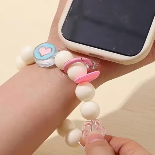 KC Pearl Charm for mobile phone case cover, Lanyard Keychain Hanging, Phone Pendant Wrist Bracelet Holder | Purse, Camera, Mobile Cover Charm Strap Smartphone Case For Girls Women Silver - Image 5