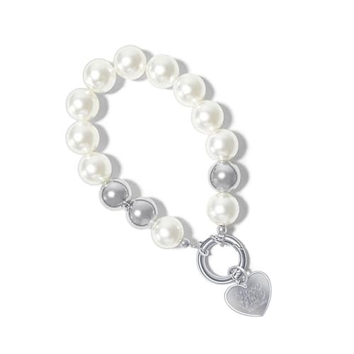 KC Pearl Charm for mobile phone case cover, Lanyard Keychain Hanging, Phone Pendant Wrist Bracelet Holder | Purse, Camera, Mobile Cover Charm Strap Smartphone Case For Girls Women Silver - Image 1