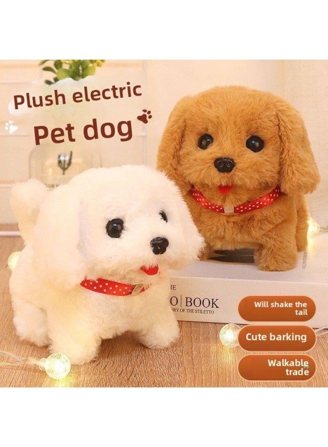 Children's Toys Dogs Can Walk And Call Babies Simulation Electric Plush Puppies Boys And Girls Gift Cute Pet-Colour:Small Corgi Brown [send Red Bow]-Proportion:[long-lasting Model] Charger + Rechargeable Battery  - Image 2