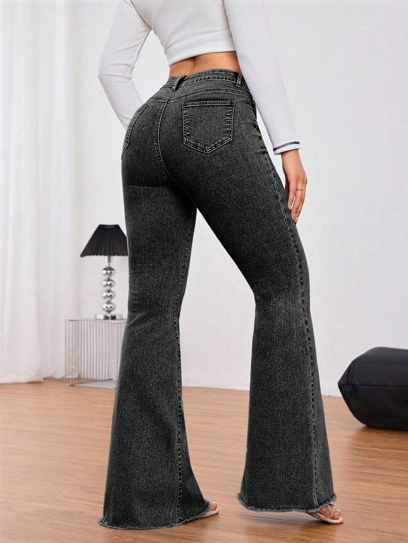 KOTTY Women's Solid Lightweight Eerie Black Fit and Flared Jeans(Black,S)-KTTLADIESJEANS3100S - Image 4