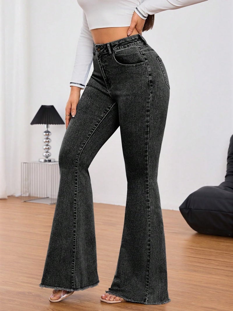 KOTTY Women's Solid Lightweight Eerie Black Fit and Flared Jeans(Black,S)-KTTLADIESJEANS3100S - Image 3