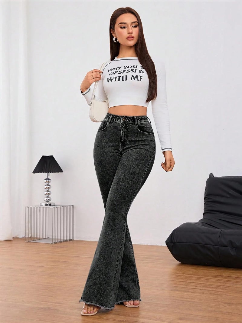 KOTTY Women's Solid Lightweight Eerie Black Fit and Flared Jeans(Black,S)-KTTLADIESJEANS3100S - Image 2