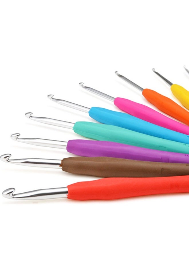 9-Piece Ergonomic Crochet Hook Set with Soft Grip Handles, Metal Hooks - Image 3