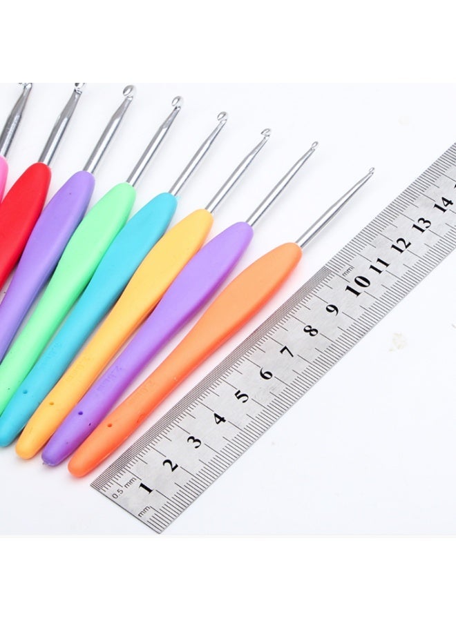 9-Piece Ergonomic Crochet Hook Set with Soft Grip Handles, Metal Hooks - Image 2