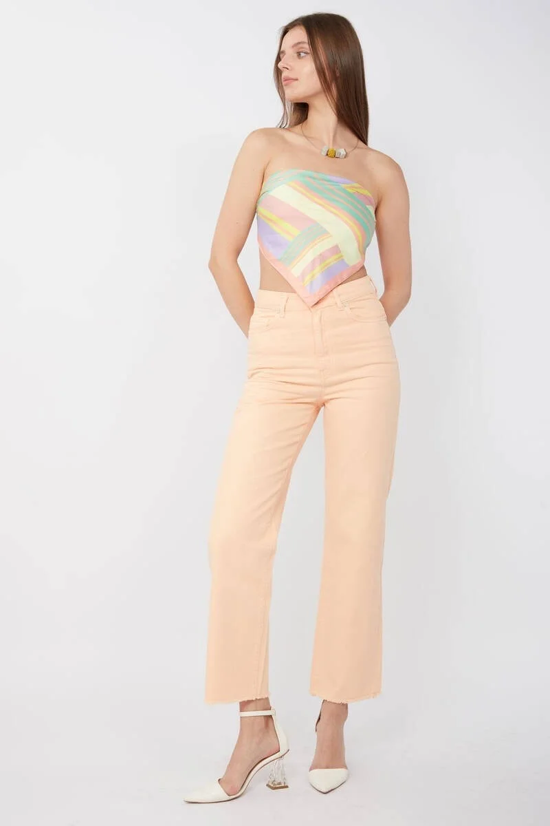Banny Jeans Women's Basic Cut Out Jeans Salmon