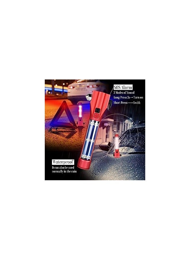 Sun Power 16-in-1 Solar Emergency Flashlight – LED Torch with Power Bank, Glass Breaker, Seatbelt Cutter, SOS Alarm, Magnetic Base, Rechargeable – Ideal for Car, Camping, and Emergencies - Image 2