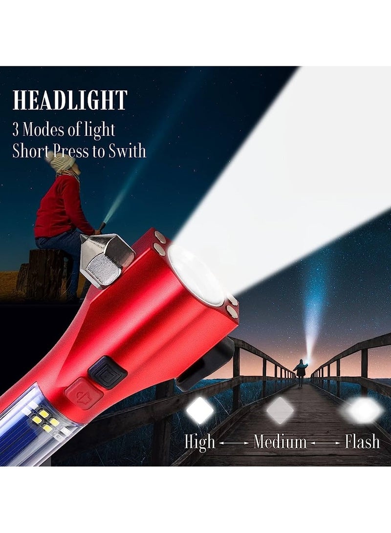 Sun Power 16-in-1 Solar Emergency Flashlight – LED Torch with Power Bank, Glass Breaker, Seatbelt Cutter, SOS Alarm, Magnetic Base, Rechargeable – Ideal for Car, Camping, and Emergencies - Image 5