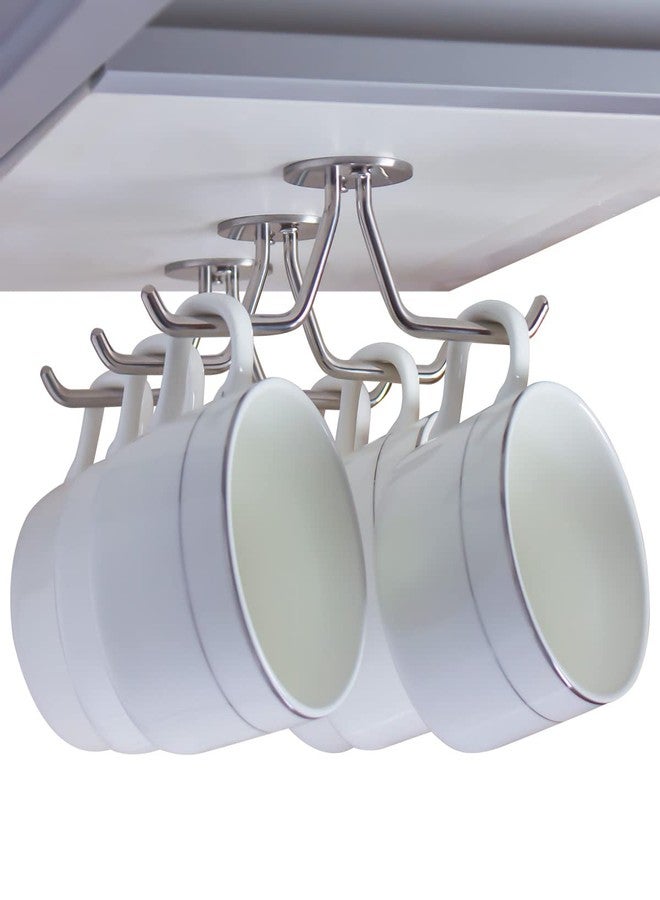 simpletome Mug Hooks Under Cabinet Coffee Cup Organizer Ceiling Storage Hanger for Office Cafe Bar Kitchen Utensils (3Pack, SUS304 Stainless Steel) - Image 1