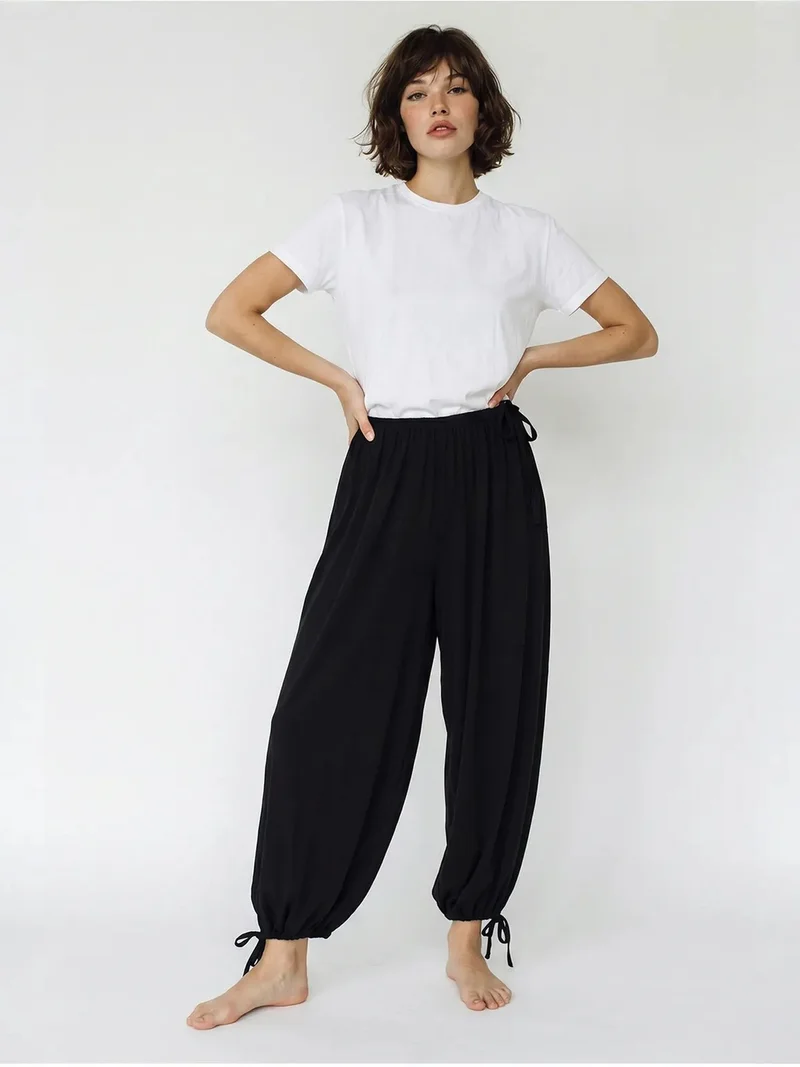 Bianco Lucci LUCCI Women’s Ankle-length Salwar Trousers With Tie Waist