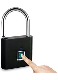 Generic Fingerprint Padlock, Locker Lock, Smart Pad Lock Waterproof Small Portable Padlock with USB Charging for Locker, Luggage, Gym , Suitcas, School, Bike  - Image 1