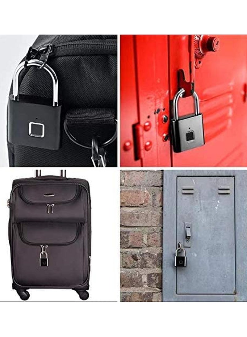 Fingerprint Padlock, Locker Lock, Smart Pad Lock Waterproof Small Portable Padlock with USB Charging for Locker, Luggage, Gym , Suitcas, School, Bike  - Image 4