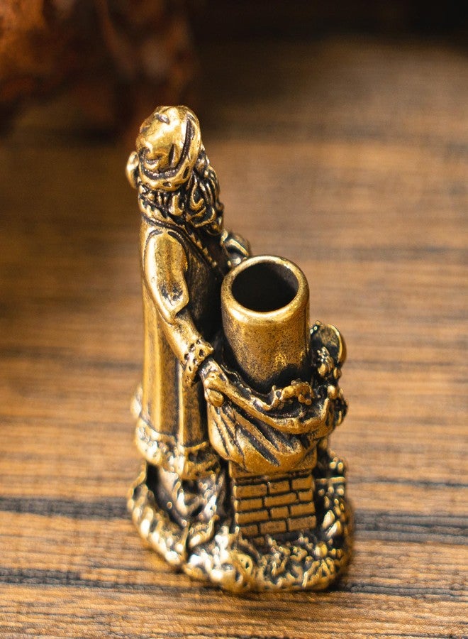 chovy تمثال سانتا كلوز عتيق من النحاس الأصفر من تشوفي - قطعة ديكور فنية مثالية للمنزل أو المكتب أو المقهى - مناسب لرفوف الكتب وغرفة المعيشة والمكتب - يضفي سحرًا على ديكورات الشتاء وعيد الميلاد ورأس السنة الجديدة - Image 4