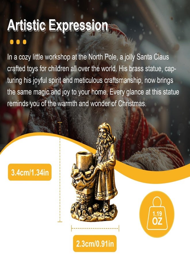chovy تمثال سانتا كلوز عتيق من النحاس الأصفر من تشوفي - قطعة ديكور فنية مثالية للمنزل أو المكتب أو المقهى - مناسب لرفوف الكتب وغرفة المعيشة والمكتب - يضفي سحرًا على ديكورات الشتاء وعيد الميلاد ورأس السنة الجديدة - Image 5