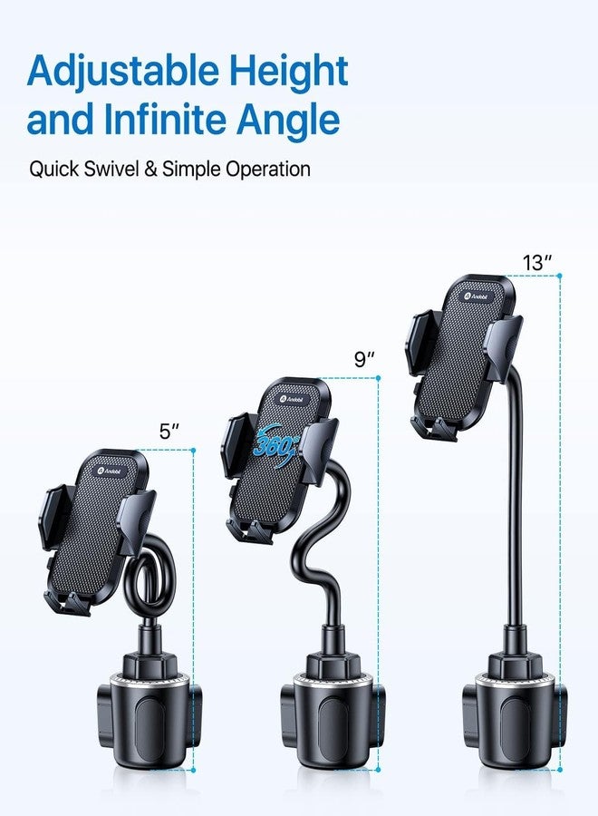andobil Military-Grade Cup Phone Holder for Car/Truck, [2025 Enhanced] 13" 360° Adjustable Gooseneck w/Anti-Shake Car Mount, Universal Car Phone Holder for iPhone/Samsung/Pixel All 4.0-7.0" Devices - Image 3