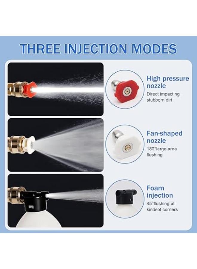 مسدس غسيل محمول عالي الضغط مع بطاريتين كهربائيتين ليثيوم 48 فولت قابلة لإعادة الشحن لغسيل السيارات لاسلكيًا للاستخدام الداخلي والخارجي، وحيوانات الحديقة الأليفة، وأداة تنظيف السيارة الخارجية - Image 5