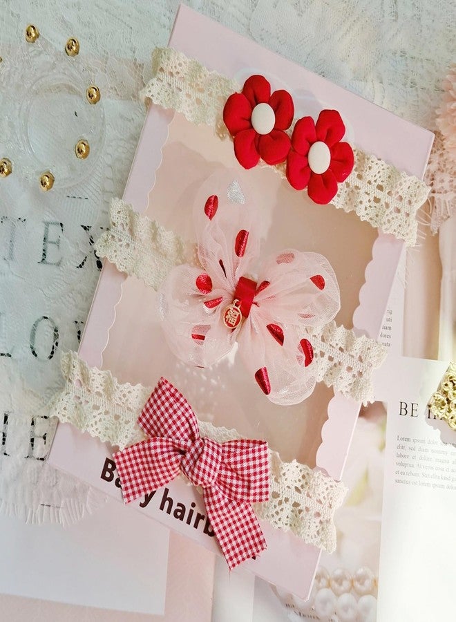 SYGA Baby Girl Hair Clips Bow Tie Flower Headband, Pink - Birthday Gift for Girls - Image 3