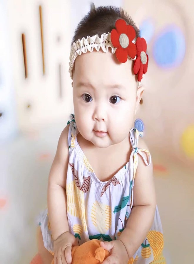 SYGA Baby Girl Hair Clips Bow Tie Flower Headband, Pink - Birthday Gift for Girls - Image 2