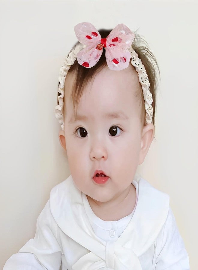 SYGA Baby Girl Hair Clips Bow Tie Flower Headband, Pink - Birthday Gift for Girls - Image 5
