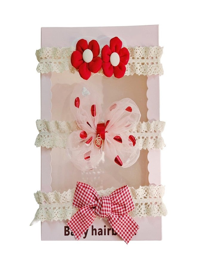 SYGA Baby Girl Hair Clips Bow Tie Flower Headband, Pink - Birthday Gift for Girls - Image 1